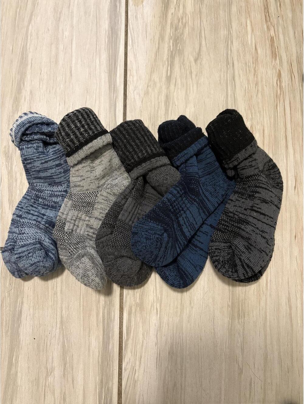 Pack of 5 Kids Wool Thermal Mixed Color Crew Socks Size 8-12 year olds